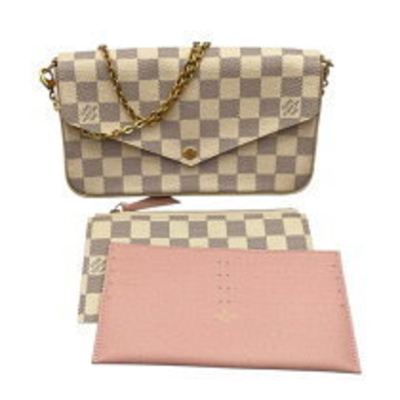 Louis Vuitton Pochette Felicie White Damier Azur White Shoulder Bag - Picture 1 of 7
